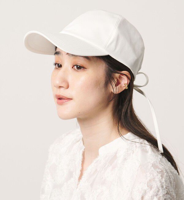 UNITED ARROWS「コットン バックリボン キャップ UV」|キャップ・キャスケット|WHITE