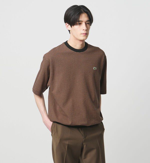 UNITED ARROWS「【別注】＜LACOSTE＞ボーダー クルーネック  Tシャツ」|Tシャツ・カットソー|