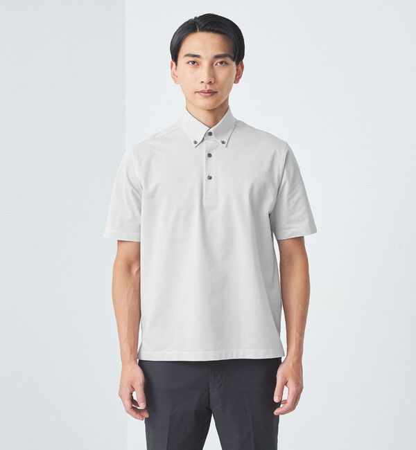 UNITED ARROWS green label relaxing「DUADRY clean バーズアイ ボタンダウン ビズポロ ポロシャツ -吸水速乾・抗菌-」|ポロシャツ|