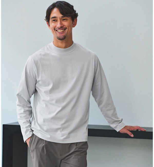 UNITED ARROWS green label relaxing「【WEB限定】JUST fit デイリーモック 長袖 Tシャツ -吸水速乾・抗菌-」|Tシャツ・カットソー|LT.GRAY
