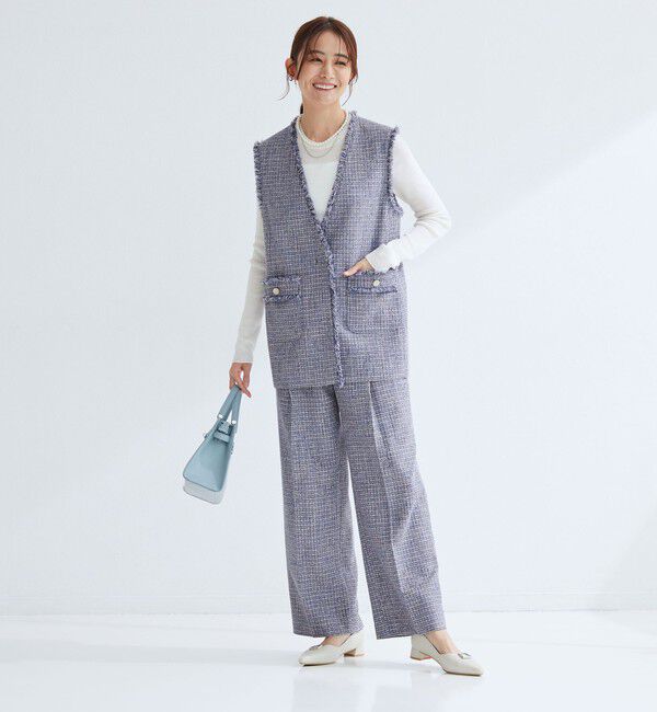 UNITED ARROWS green label relaxing「［size SHORTあり］ライト ツイードライク ジレ」|ベスト・ジレ|