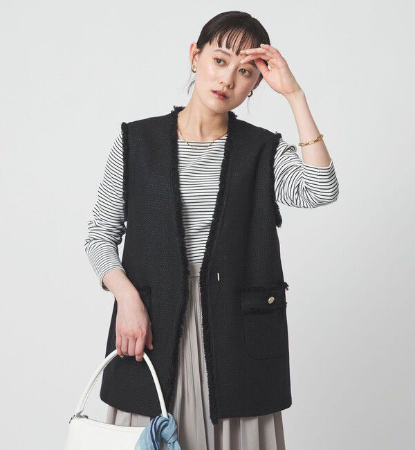 UNITED ARROWS green label relaxing「［size SHORTあり］ライト ツイードライク ジレ」|ベスト・ジレ|