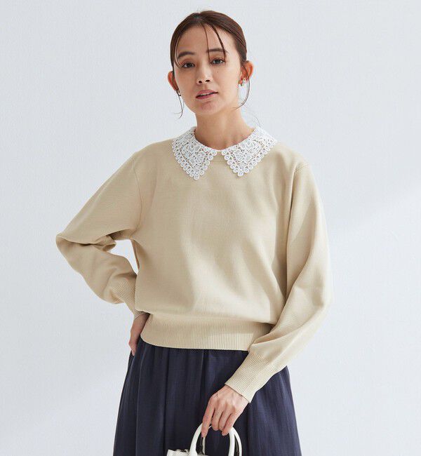 UNITED ARROWS green label relaxing「【WEB限定】エリレース 2WAY ニット プルオーバー ウォッシャブル」|ニット・セーター|