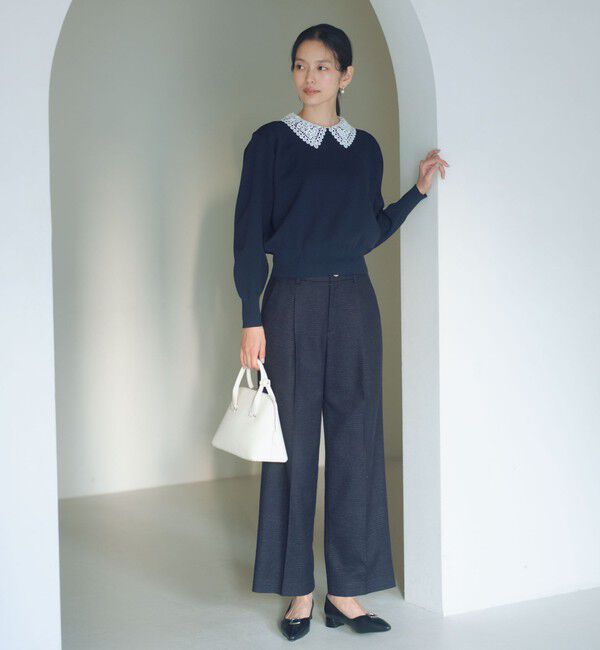 UNITED ARROWS green label relaxing「【WEB限定】エリレース 2WAY ニット プルオーバー ウォッシャブル」|ニット・セーター|