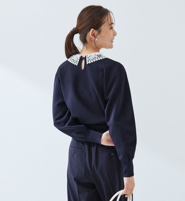 UNITED ARROWS green label relaxing「【WEB限定】エリレース 2WAY ニット プルオーバー ウォッシャブル」|ニット・セーター|