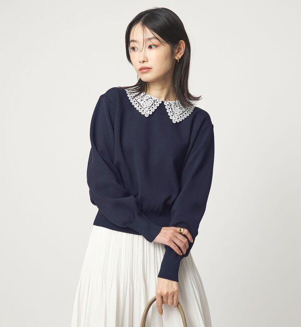 UNITED ARROWS green label relaxing「【WEB限定】エリレース 2WAY ニット プルオーバー ウォッシャブル」|ニット・セーター|