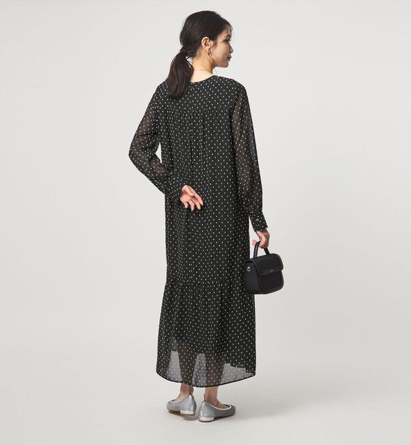 UNITED ARROWS green label relaxing「ドット シアー ティアード ワンピース」|ドレス|