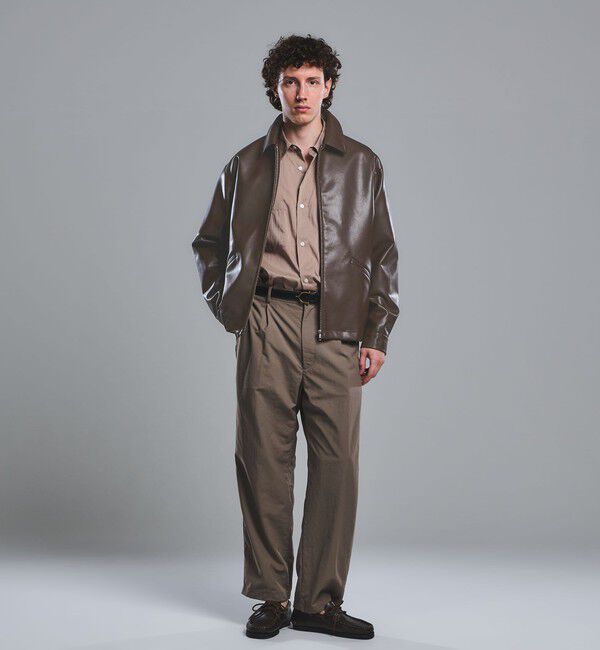 UNITED ARROWS green label relaxing「レザーライク ジップ ブルゾン」|ブルゾン・スタジャン|