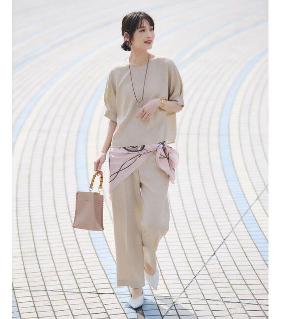 UNITED ARROWS green label relaxing「［size SHORT/TALLあり］リネンライク ストレート パンツ」|スラックス|