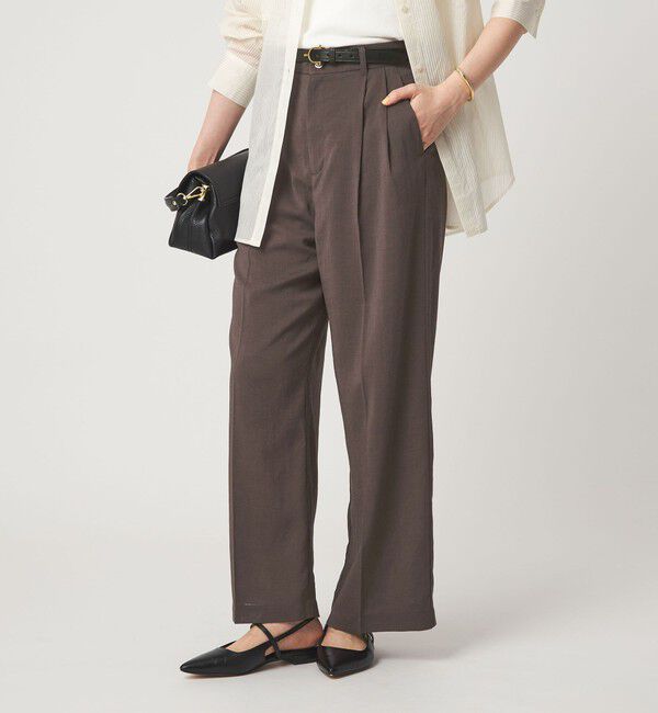 UNITED ARROWS green label relaxing「［size SHORT/TALLあり］シアーエア ワイド パンツ マシンウォッシャブル」|その他|DK.BROWN