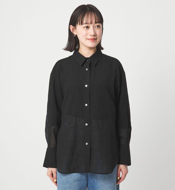 UNITED ARROWS green label relaxing「［size SHORTあり］ラミーライク シャツ 通気性」|シャツ・ブラウス|