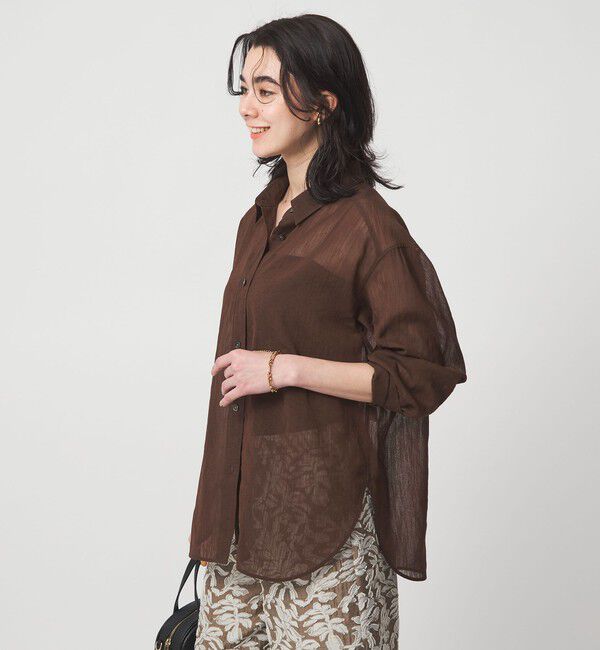 UNITED ARROWS green label relaxing「［size SHORTあり］ラミーライク シャツ 通気性」|シャツ・ブラウス|