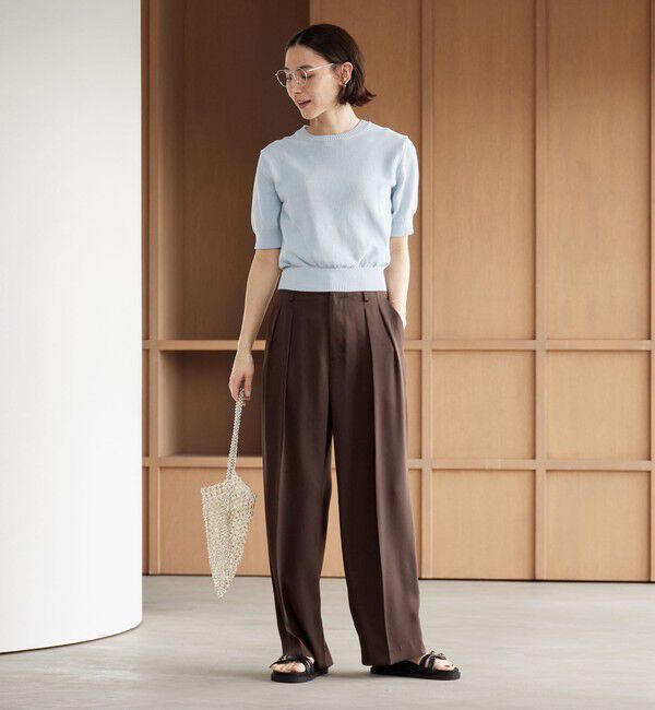 BEAUTY&YOUTH UNITED ARROWS「ポリエステル ドレープ 2タック ワイドパンツ ウォッシャブル」|チノ|