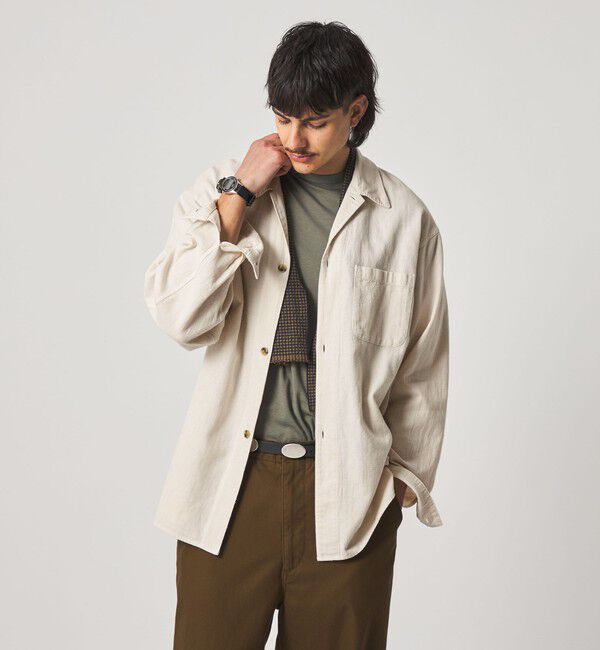 STEVEN ALAN「＜Steven Alan＞ CL クレープ オープンカラー オーバー シャツ」|シャツ・ブラウス|