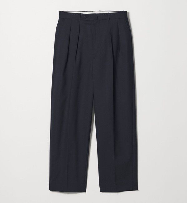 STEVEN ALAN「＜Steven Alan＞ ウール トロピカル インツープリーツ ドレス トラウザーズ」|スラックス|NAVY