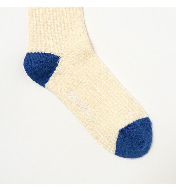 BEAMS「2トーン ワッフル クルーソックス」|ソックス|