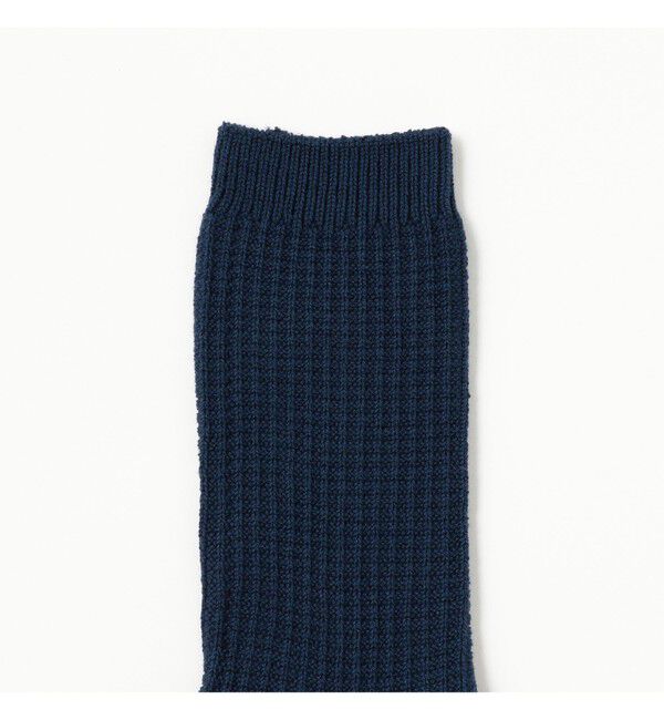 BEAMS「2トーン ワッフル クルーソックス」|ソックス|