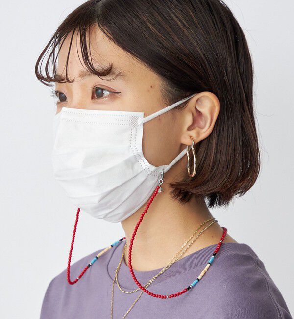 SHIPS「【WEB限定】SHIPS: 2WAY マスク ビーズ ストラップ」|アンクレット|
