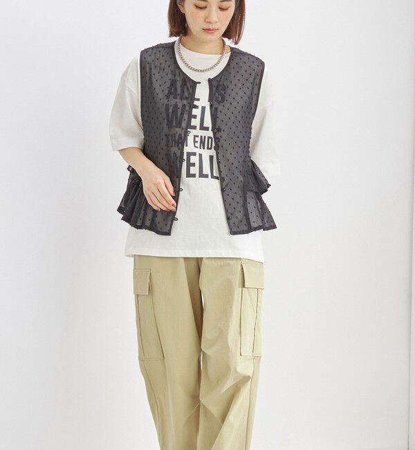 SHIPS for women「〈手洗い可能〉シアー ドット 前後 2WAY ジレ ブラウス」|シャツ・ブラウス|