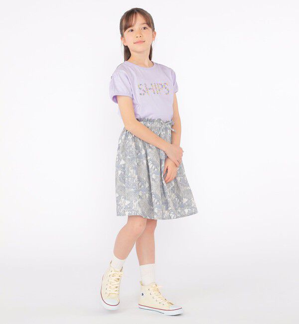 SHIPS KIDS「SHIPS KIDS:140～150cm / ガーリー 刺繍 ロゴ TEE」|Tシャツ・カットソー|