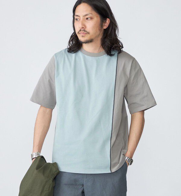 SHIPS「SHIPS: スイッチ パネル Tシャツ」|Tシャツ・カットソー|チャコールグレー