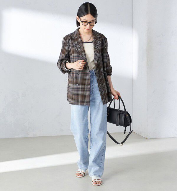 SHIPS for women「〈手洗い可能〉ウール混 チェック ダブルボタン ジャケット」|テーラードジャケット|