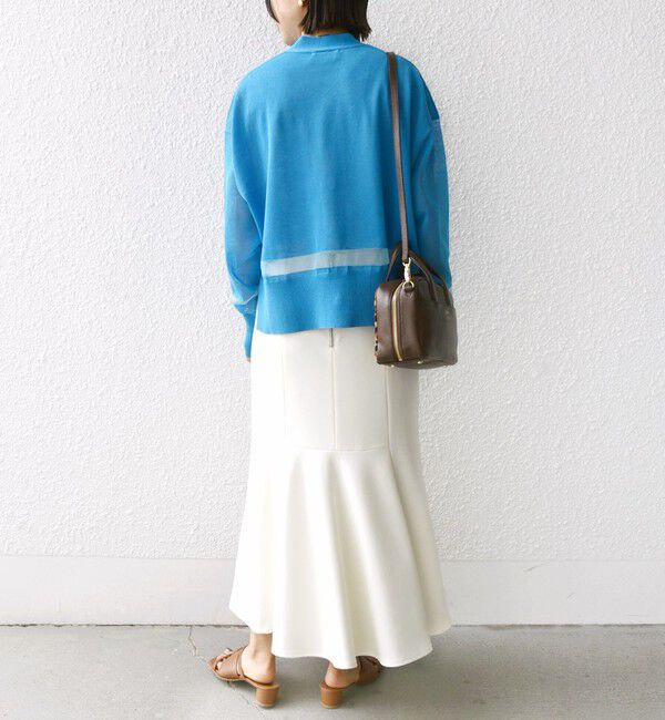 SHIPS for women「〈手洗い可能〉シアー ライン Vネック カーディガン」|カーディガン|