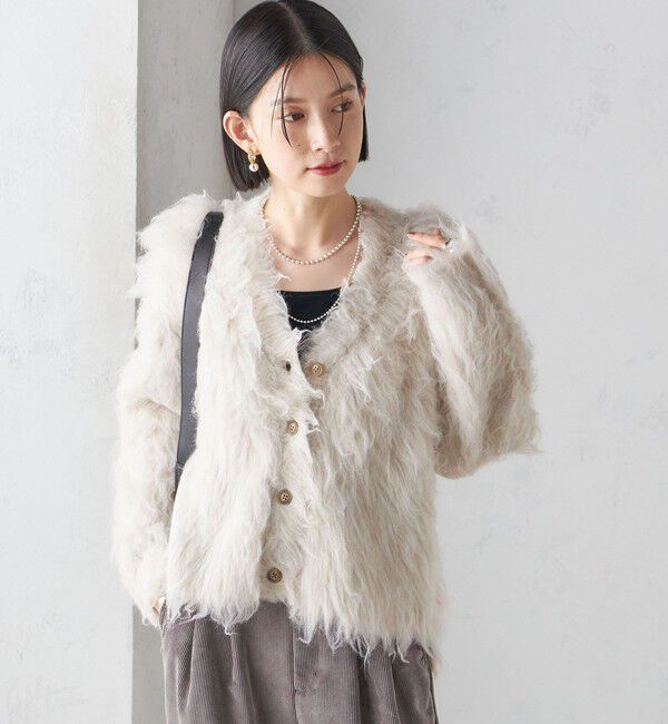 SHIPS for women「〈手洗い可能〉シャギー ファー カーディガン」|カーディガン|
