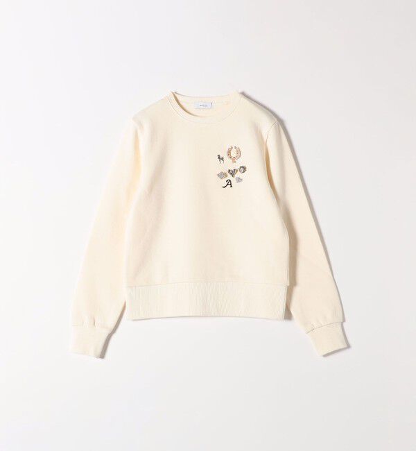 SHIPS any「【WEB限定】SHIPS any:〈手洗い可能〉裏起毛 ビジュー クルーネック コンパクト プルオーバー」|スウェット・ジャージ|