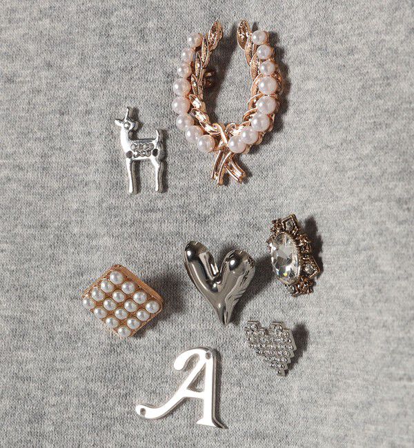 SHIPS any「【WEB限定】SHIPS any:〈手洗い可能〉裏起毛 ビジュー クルーネック コンパクト プルオーバー」|スウェット・ジャージ|