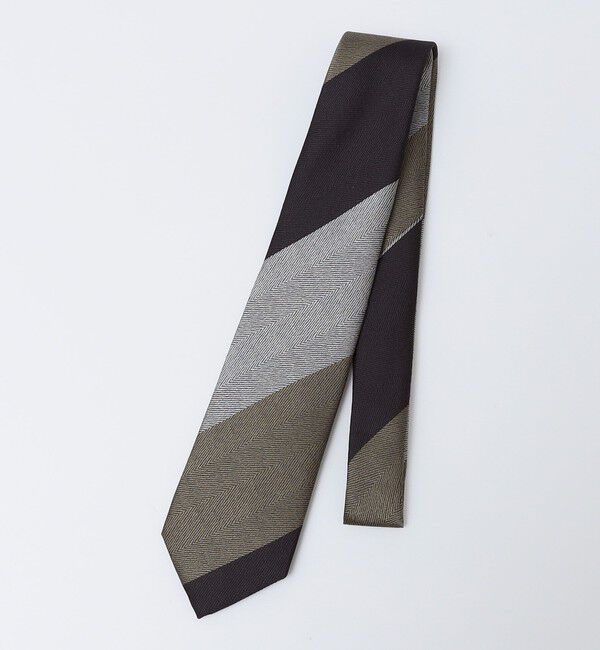 SHIPS「SHIPS: シルク ヘリンボーン ワイド ストライプ ネクタイ」|ネクタイ・蝶ネクタイ|