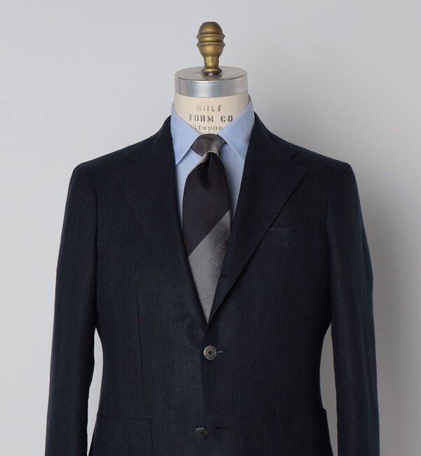 SHIPS「SHIPS: シルク ヘリンボーン ワイド ストライプ ネクタイ」|ネクタイ・蝶ネクタイ|