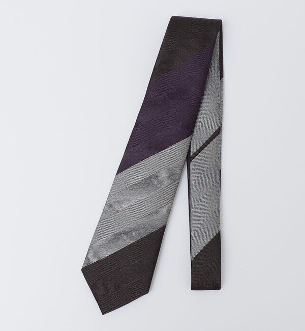 SHIPS「SHIPS: シルク ヘリンボーン ワイド ストライプ ネクタイ」|ネクタイ・蝶ネクタイ|