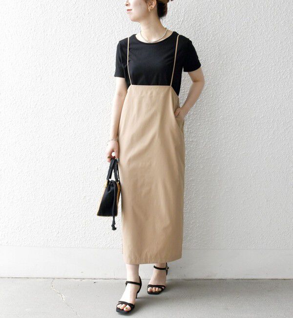 SHIPS any「SHIPS any:〈洗濯機可能〉Iライン キャミ ワンピース &times; ベーシック TEE セット」|ジャンパースカート|