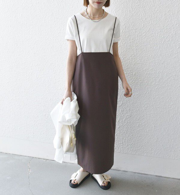 SHIPS any「SHIPS any:〈洗濯機可能〉Iライン キャミ ワンピース &times; ベーシック TEE セット」|ジャンパースカート|