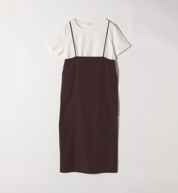 SHIPS any「SHIPS any:〈洗濯機可能〉Iライン キャミ ワンピース &times; ベーシック TEE セット」|ジャンパースカート|