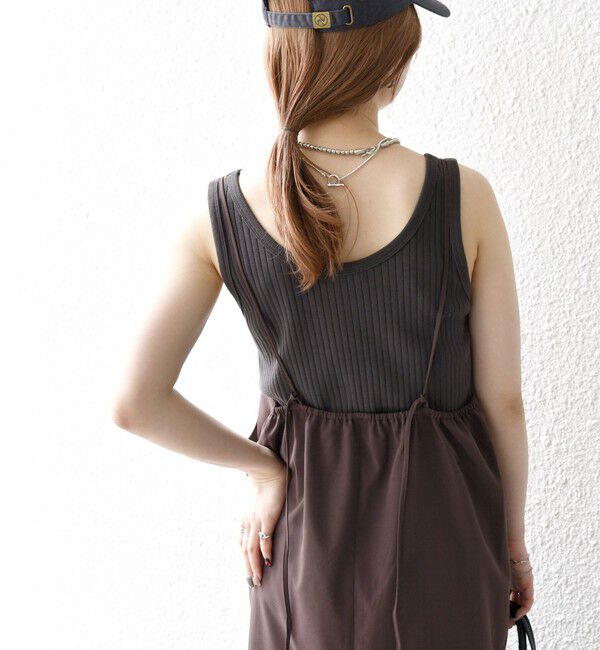 SHIPS any「SHIPS any:〈洗濯機可能〉Iライン キャミ ワンピース &times; ベーシック TEE セット」|ジャンパースカート|