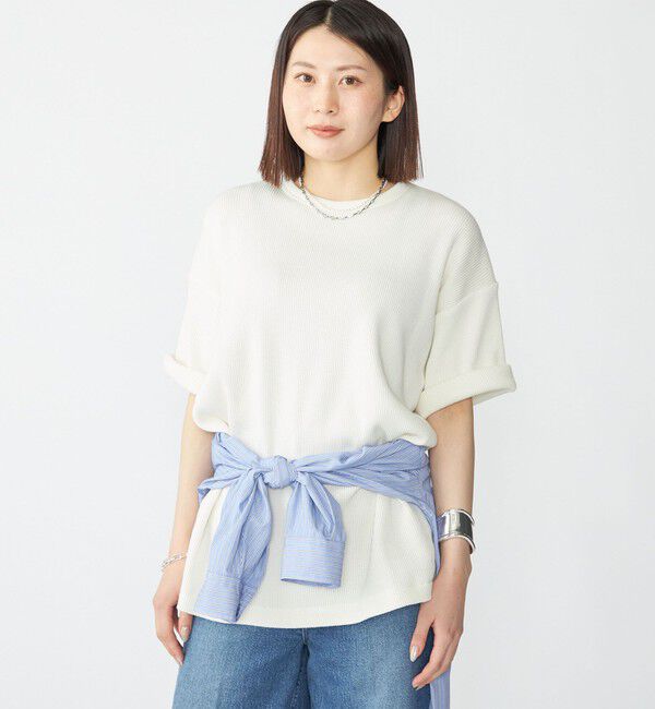 SHIPS「SHIPS: ベーシック ワッフル ショートスリーブ」|Tシャツ・カットソー|ホワイト