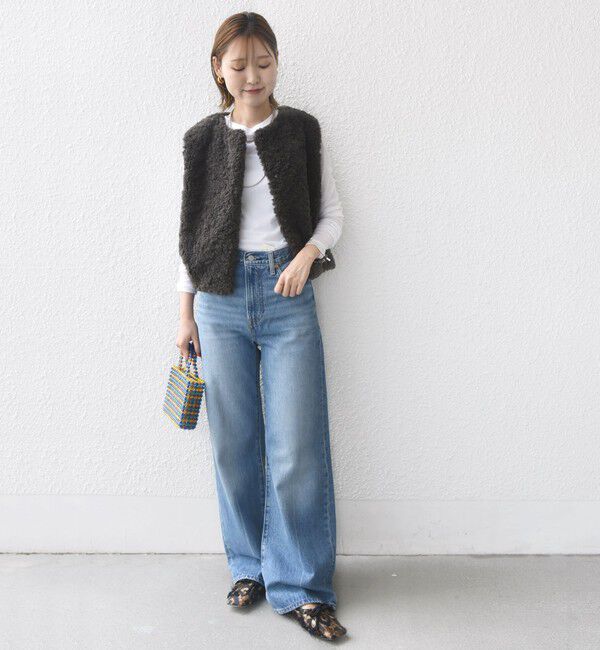 SHIPS for women「ランダム ファー ショート ジレ」|ベスト・ジレ|