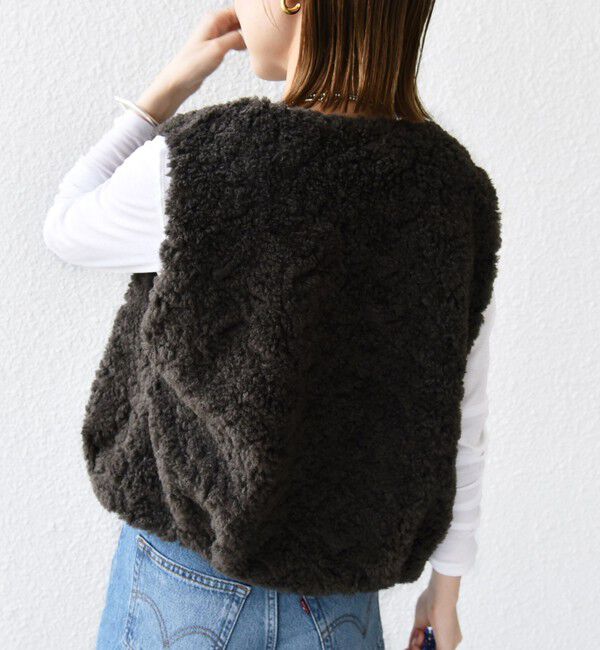 SHIPS for women「ランダム ファー ショート ジレ」|ベスト・ジレ|