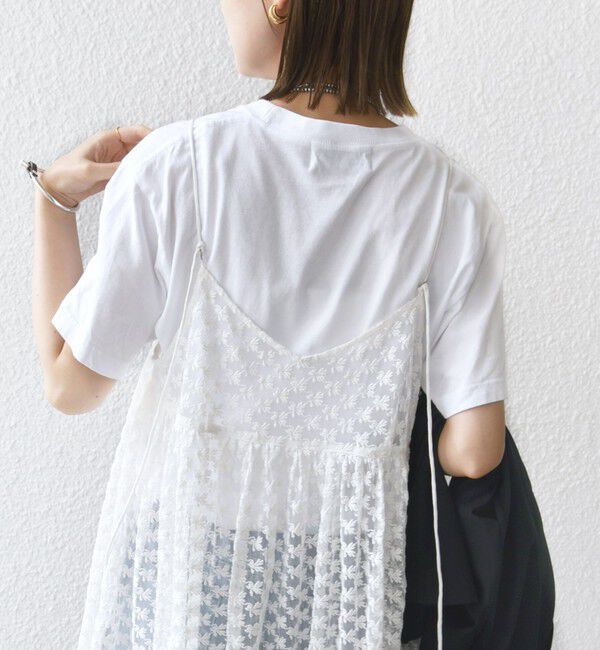 SHIPS for women「〈手洗い可能〉フラワー チュール 刺繍 チュニック ワンピース」|チュニック|