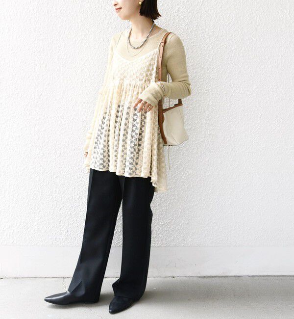 SHIPS for women「〈手洗い可能〉フラワー チュール 刺繍 チュニック ワンピース」|チュニック|