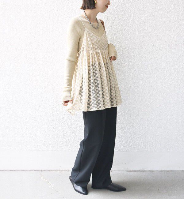 SHIPS for women「〈手洗い可能〉フラワー チュール 刺繍 チュニック ワンピース」|チュニック|