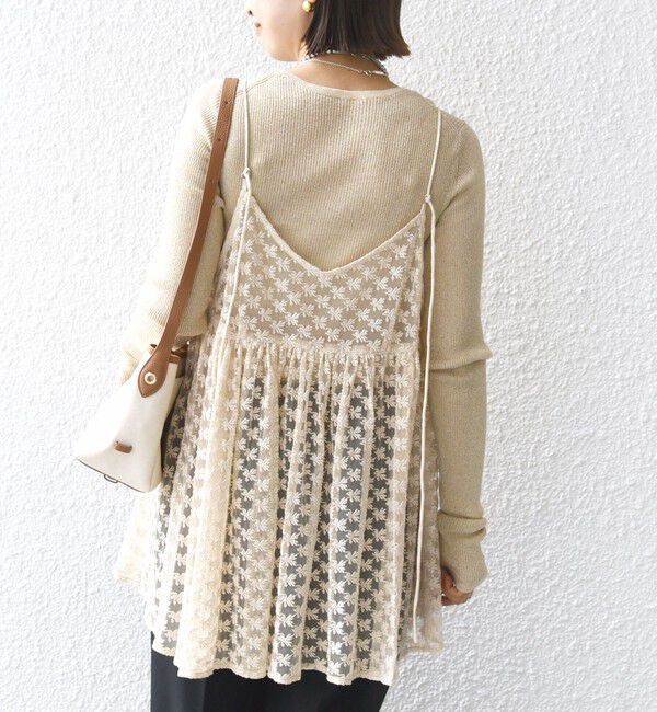 SHIPS for women「〈手洗い可能〉フラワー チュール 刺繍 チュニック ワンピース」|チュニック|