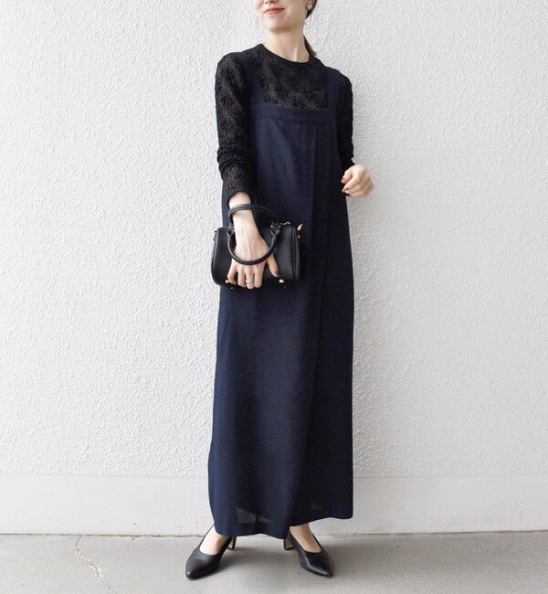 SHIPS any「SHIPS any:〈洗濯機可能〉ツイード ライク サロペット［NAVY BLUE］」|オールインワン|