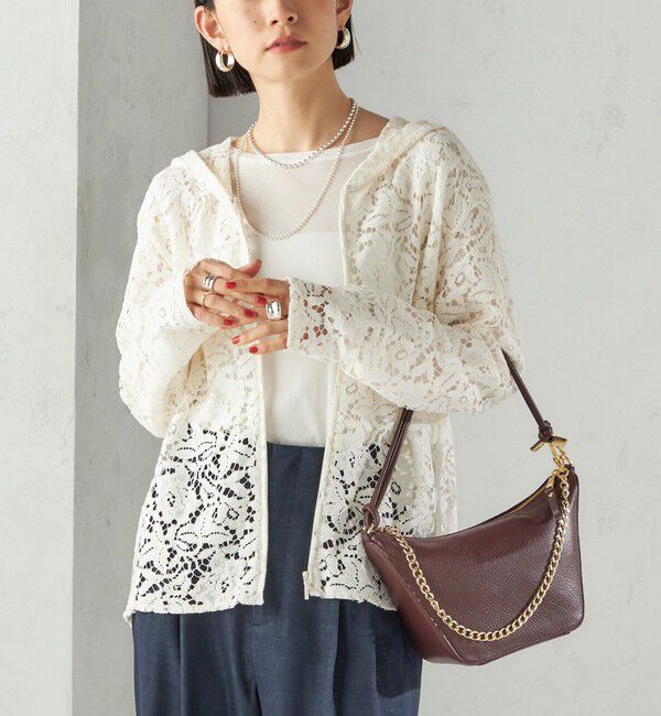 SHIPS for women「〈手洗い可能〉レース ジップアップ パーカ」|パーカー|オフホワイト