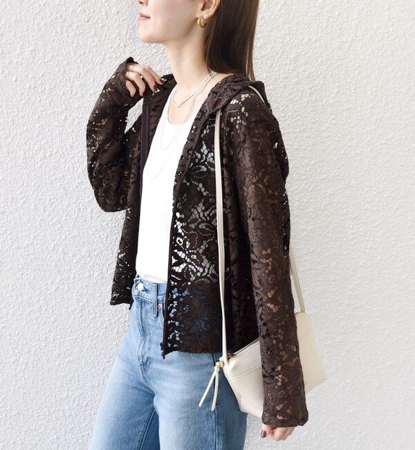 SHIPS for women「〈手洗い可能〉レース ジップアップ パーカ」|パーカー|