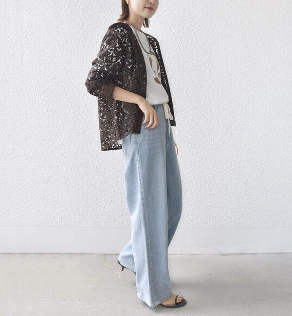 SHIPS for women「〈手洗い可能〉レース ジップアップ パーカ」|パーカー|