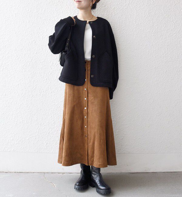 SHIPS any「SHIPS any:〈洗濯機可能〉ダンボール ノーカラー コンパクト ブルゾン」|ブルゾン・スタジャン|