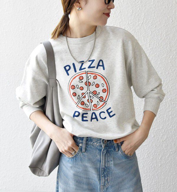 SHIPS any「【SHIPS any別注】THE KNiTS:〈洗濯機可能〉ロゴ プリント スウェット」|Tシャツ・カットソー|ナチュラル